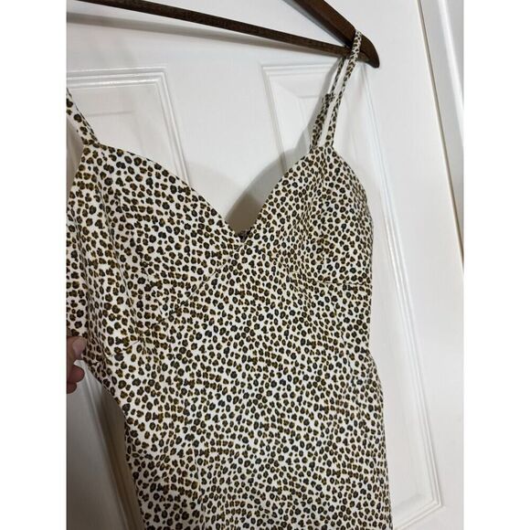 Forever 21‎ Cheetah Print Dress Y2K Baddie Babydoll Empire Waist McBling Chic S - Picture 2 of 7